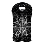 Black And White Mantis Spirit Print Double Neoprene Wine Tote