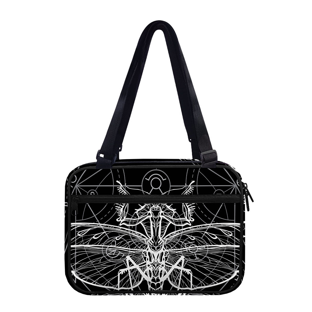 Black And White Mantis Spirit Print Double Strap Bible Bag