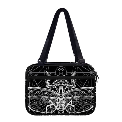 Black And White Mantis Spirit Print Double Strap Bible Bag