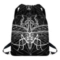 Black And White Mantis Spirit Print Drawstring Backpack