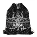 Black And White Mantis Spirit Print Drawstring Bag