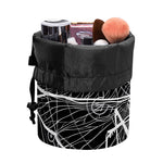 Black And White Mantis Spirit Print Drawstring Makeup Bag