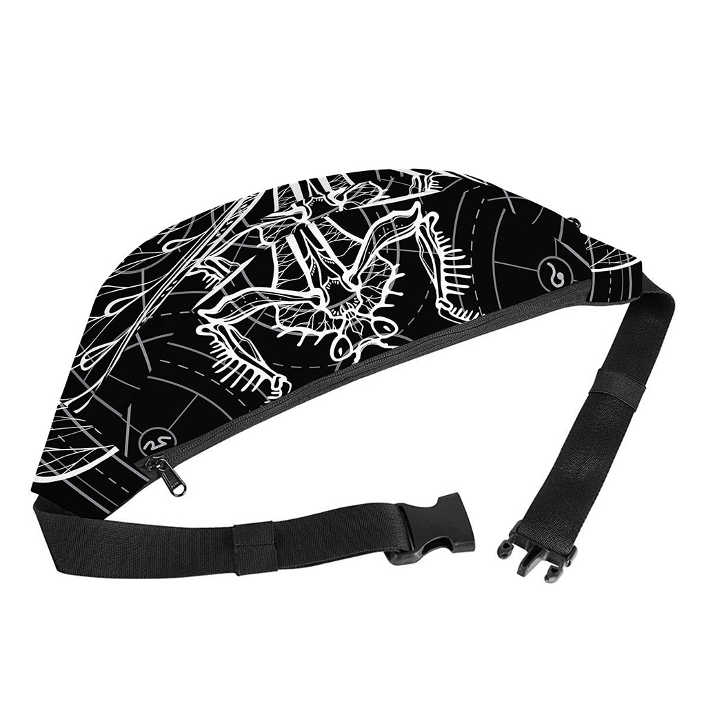 Black And White Mantis Spirit Print Fanny Pack