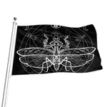Black And White Mantis Spirit Print Flag