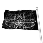Black And White Mantis Spirit Print Flag