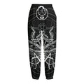 Black And White Mantis Spirit Print Fleece Lined Knit Pants