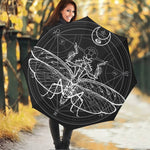 Black And White Mantis Spirit Print Foldable Umbrella