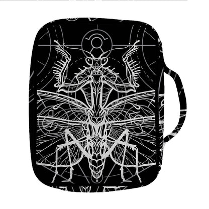 Black And White Mantis Spirit Print Front Pocket Bible Bag