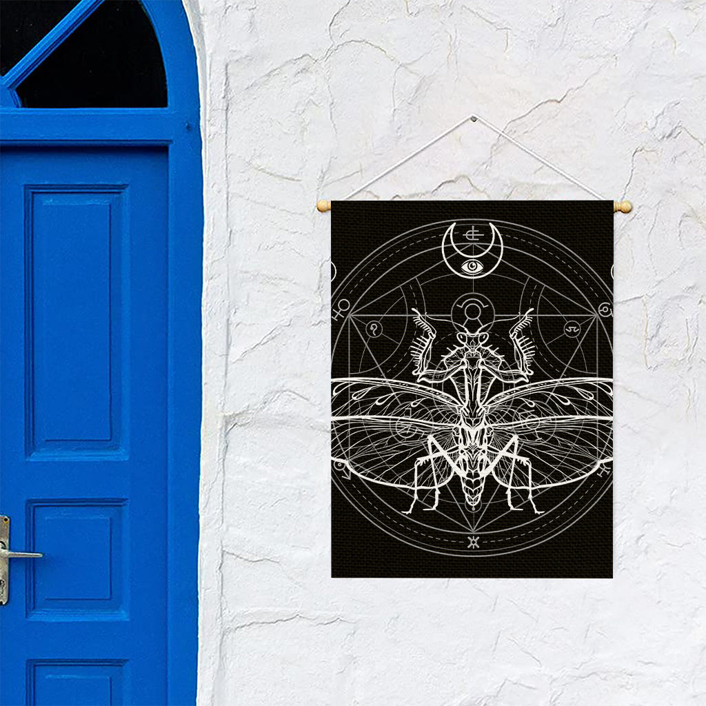 Black And White Mantis Spirit Print Garden Flag
