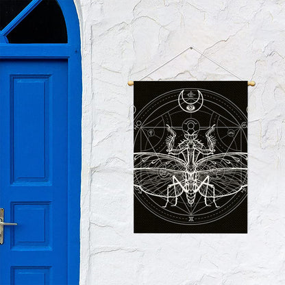 Black And White Mantis Spirit Print Garden Flag