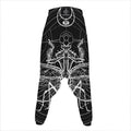 Black And White Mantis Spirit Print Hammer Pants