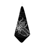 Black And White Mantis Spirit Print Hand Towel