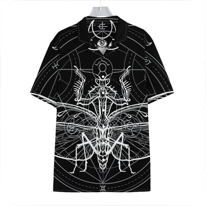 Black And White Mantis Spirit Print Hawaiian Shirt