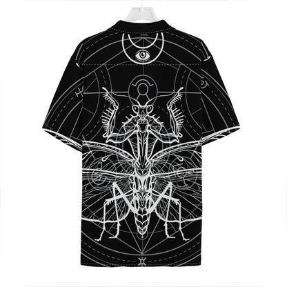 Black And White Mantis Spirit Print Hawaiian Shirt