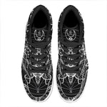 Black And White Mantis Spirit Print High Top Leather Sneakers