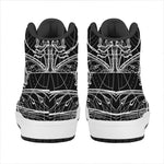 Black And White Mantis Spirit Print High Top Leather Sneakers