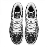Black And White Mantis Spirit Print High Top Leather Sneakers