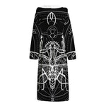 Black And White Mantis Spirit Print Hooded Bathrobe