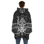 Black And White Mantis Spirit Print Hoodie Blanket