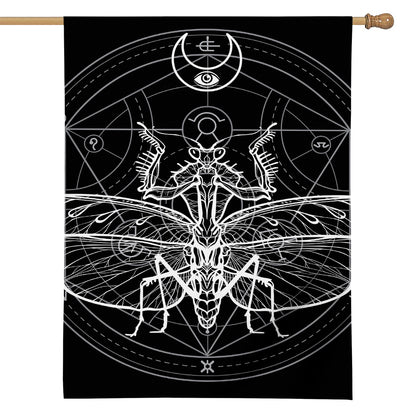Black And White Mantis Spirit Print House Flag