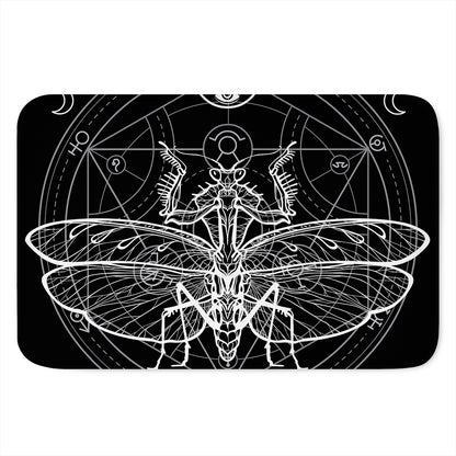 Black And White Mantis Spirit Print Indoor Door Mat
