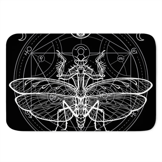 Black And White Mantis Spirit Print Indoor Door Mat