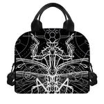 Black And White Mantis Spirit Print Insulated Lunch Bag