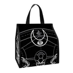 Black And White Mantis Spirit Print Insulated Lunch Tote