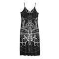 Black And White Mantis Spirit Print Jersey Midi Cami Dress