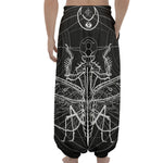 Black And White Mantis Spirit Print Lantern Pants