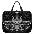 Black And White Mantis Spirit Print Laptop Sleeve With Handle