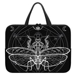 Black And White Mantis Spirit Print Laptop Sleeve With Handle