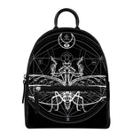 Black And White Mantis Spirit Print Leather Backpack