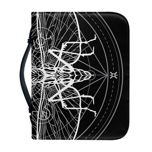 Black And White Mantis Spirit Print Leather Bible Cover