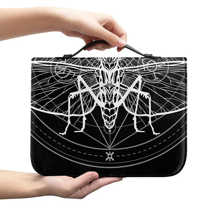 Black And White Mantis Spirit Print Leather Bible Cover