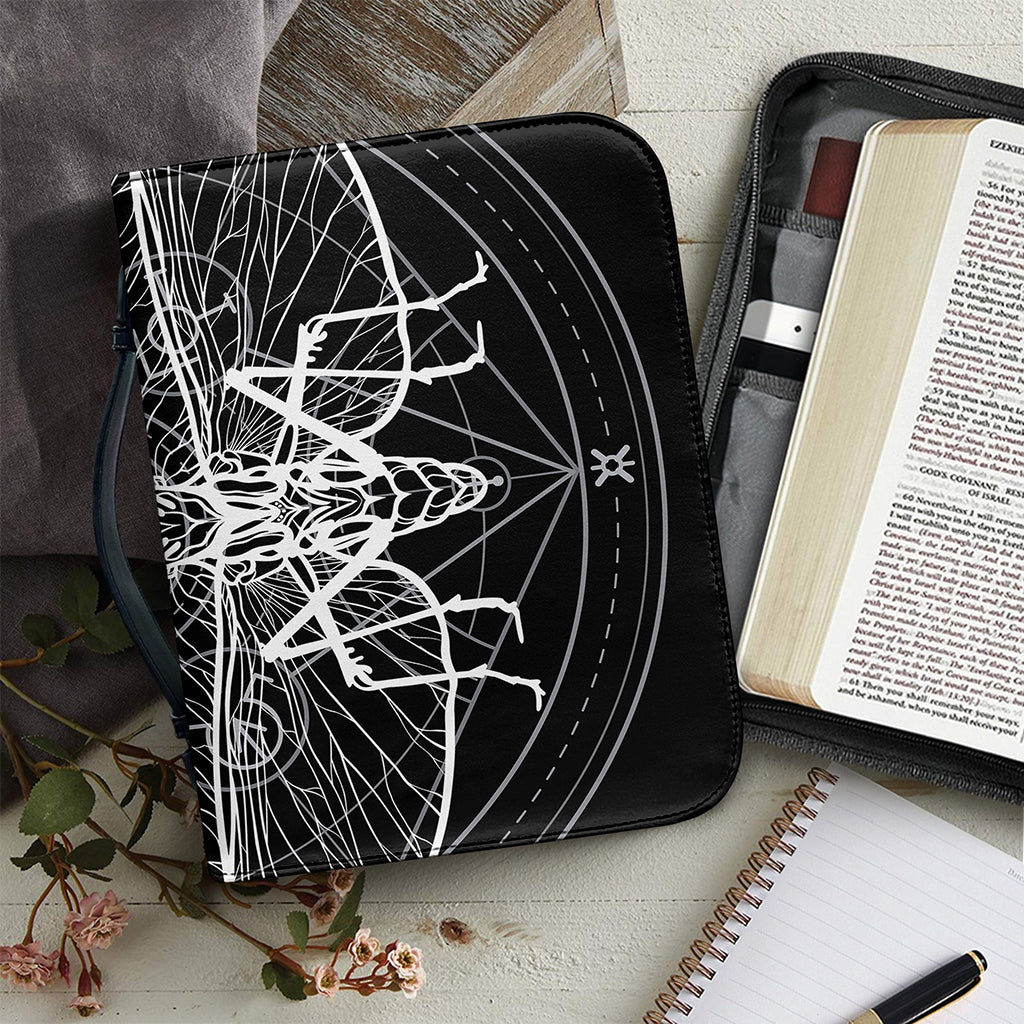 Black And White Mantis Spirit Print Leather Bible Cover