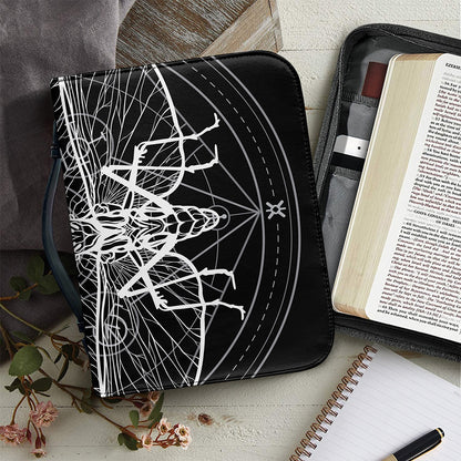 Black And White Mantis Spirit Print Leather Bible Cover
