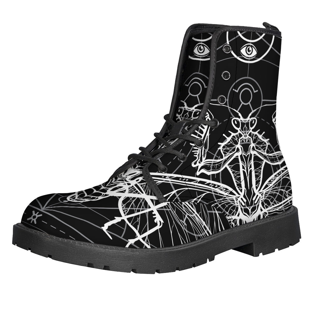 Black And White Mantis Spirit Print Backpack