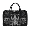 Black And White Mantis Spirit Print Leather Duffel Bag
