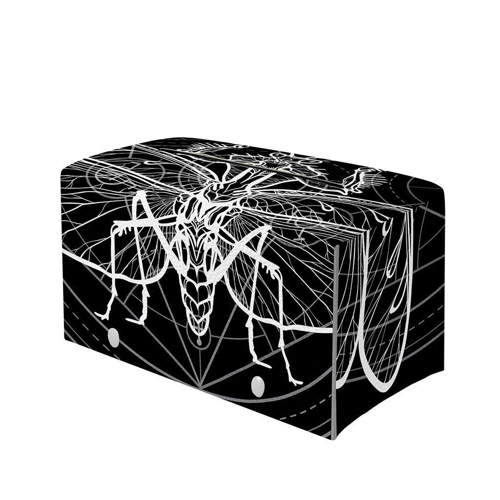 Black And White Mantis Spirit Print Leather Tissue Box Cover