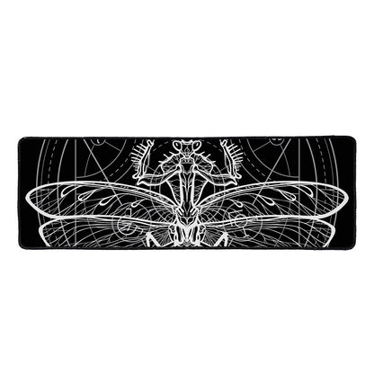Black And White Mantis Spirit Print Long Kitchen Mat