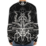 Black And White Mantis Spirit Print Long Sleeve Baseball Jersey