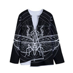 Black And White Mantis Spirit Print Long Sleeve Short Coat