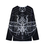 Black And White Mantis Spirit Print Long Sleeve Short Coat