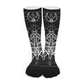 Black And White Mantis Spirit Print Long Socks