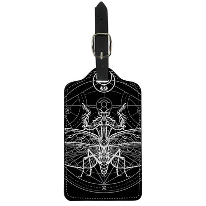 Black And White Mantis Spirit Print Luggage Tag