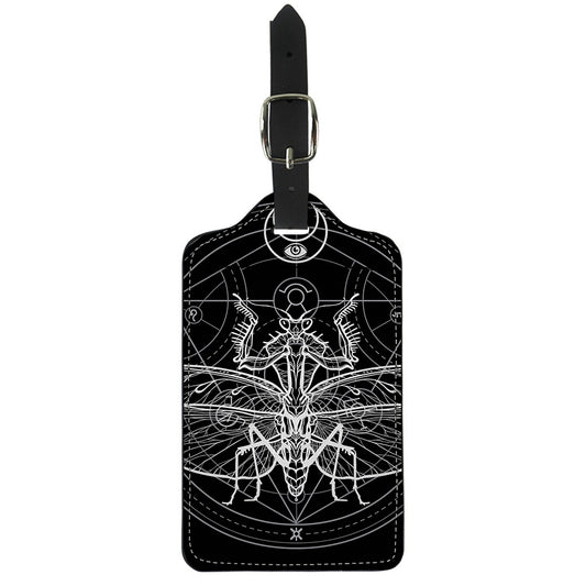 Black And White Mantis Spirit Print Luggage Tag