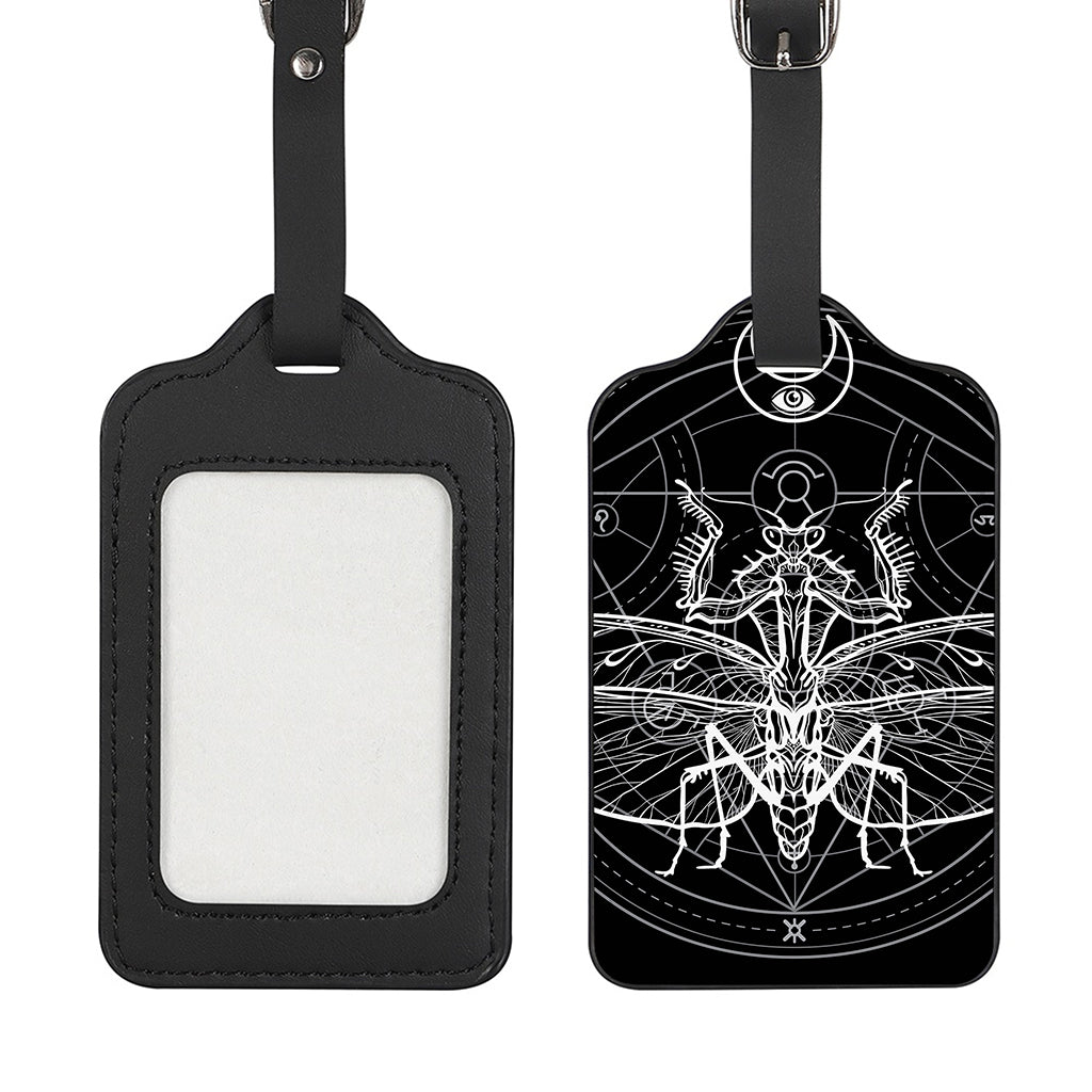 Black And White Mantis Spirit Print Luggage Tag
