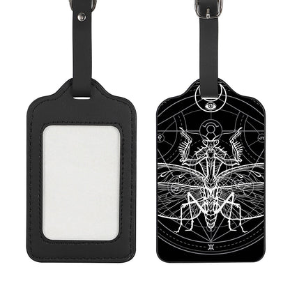 Black And White Mantis Spirit Print Luggage Tag