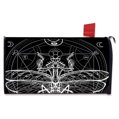 Black And White Mantis Spirit Print Mailbox Cover